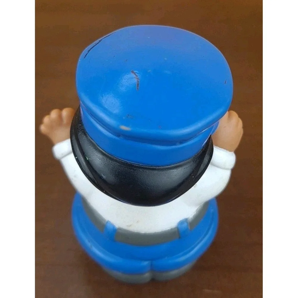 Fisher Price Little People Bus Driver 1997 Man Mustache Blue White Outfit